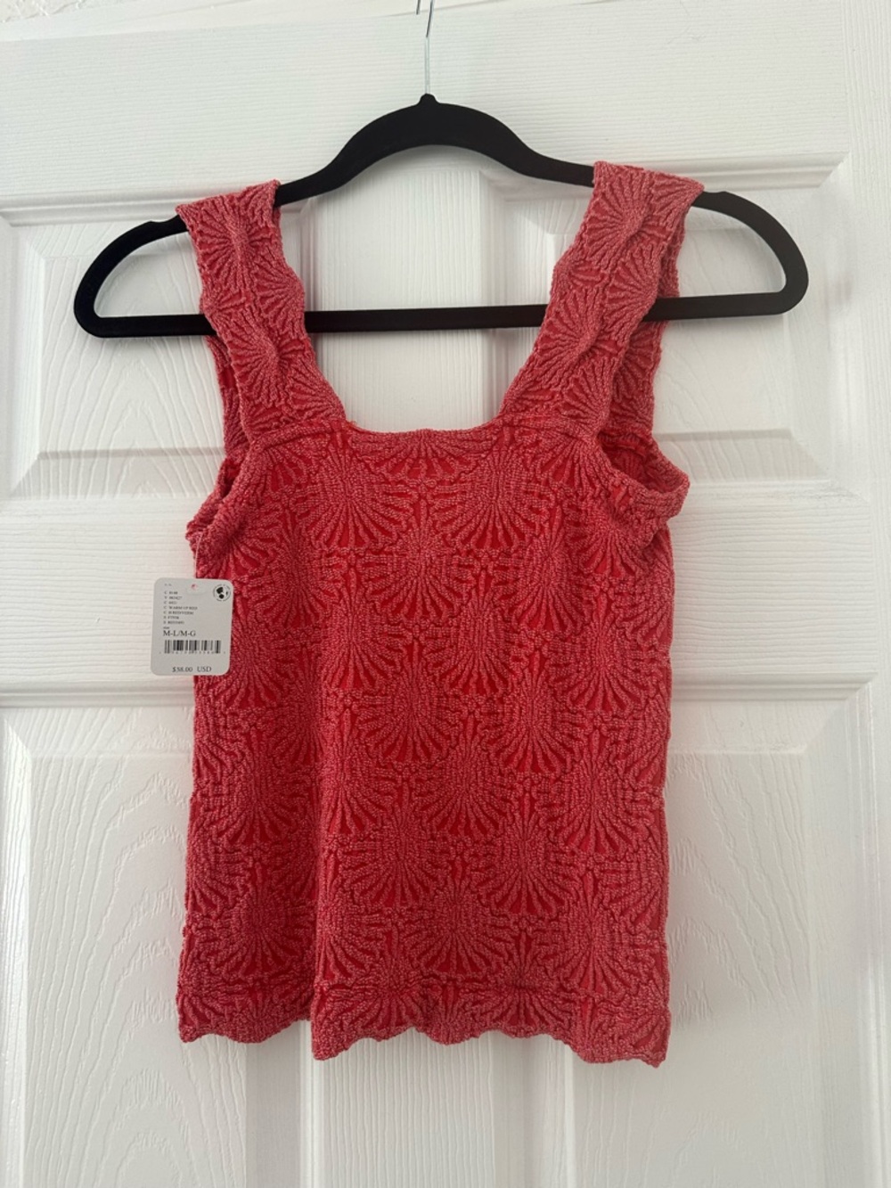 Free People Textured Sleeveless Tank Top - Coral Pink - Picture 2 of 4